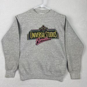 Vintage Tultex Universal Studios Graphic Sweater Small Gray Crewneck Made In USA